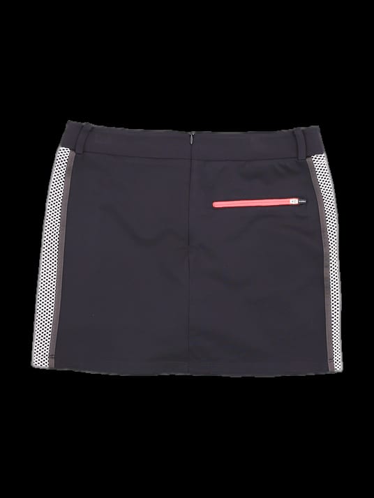 블랙 메쉬 패널 디테일 스커트