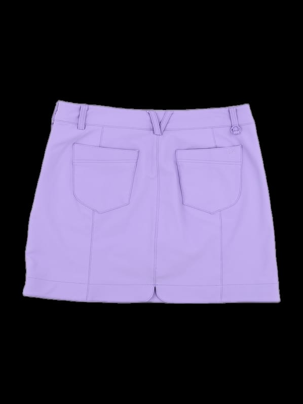 퍼플 스캘럽 햄 라인 솔리드 스커트