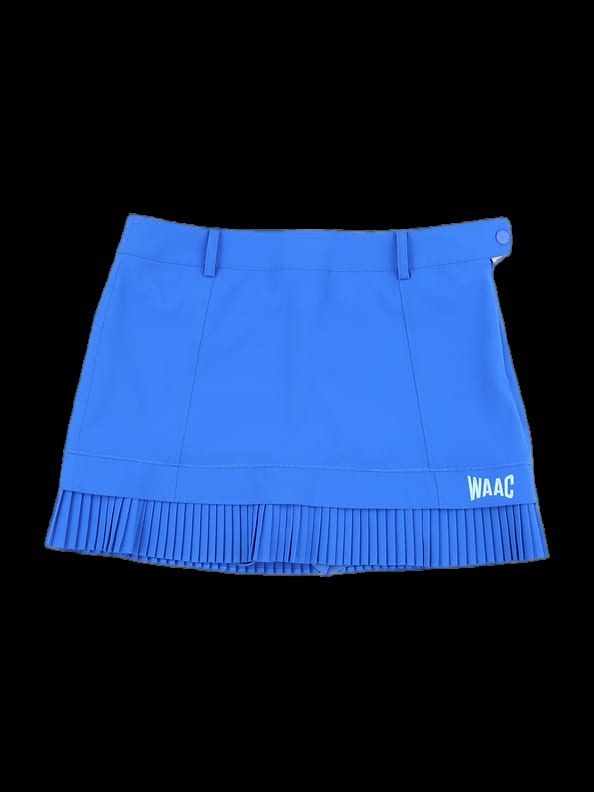 블루 하단 플리츠 믹스 미니 스커트