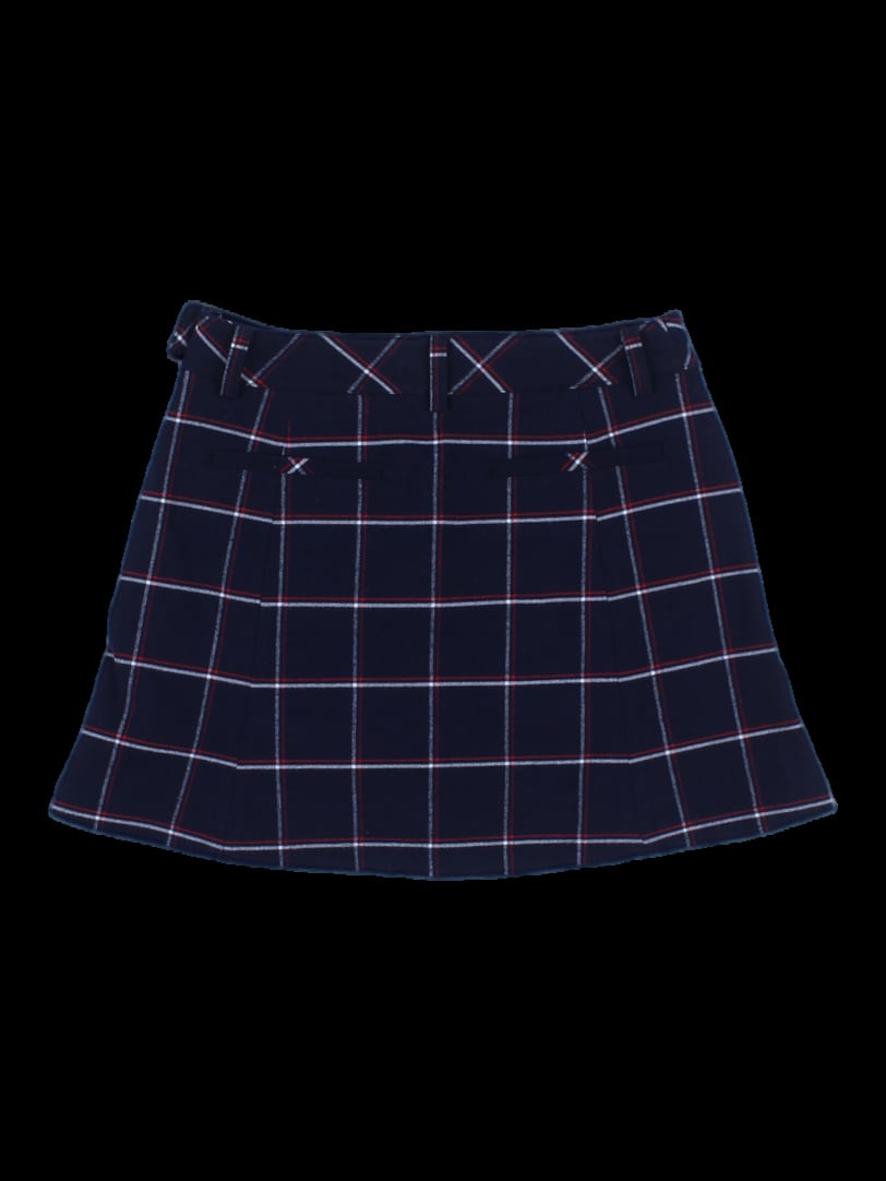 네이비 체크 미니 스커트