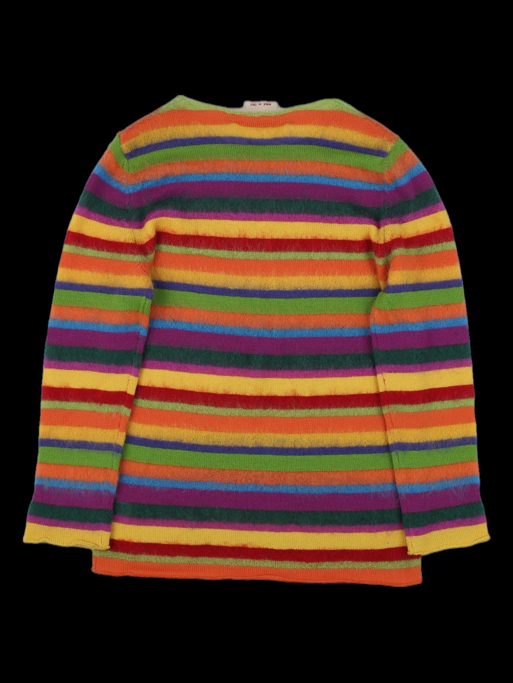 멀티 컬러 스트라이프 롱슬리브 니트