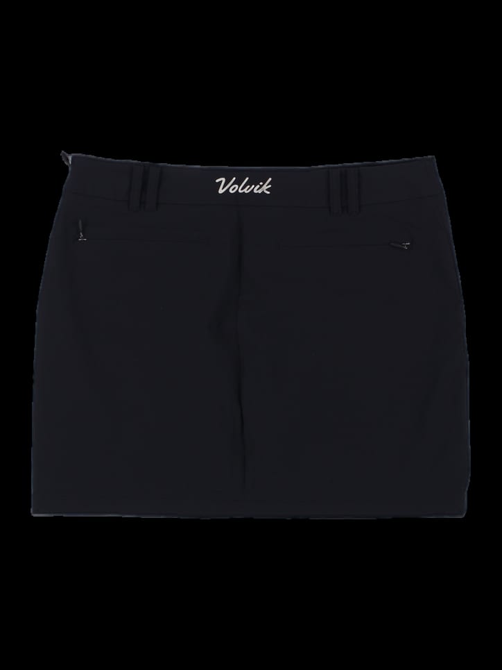 블랙 솔리드 미니 스커트