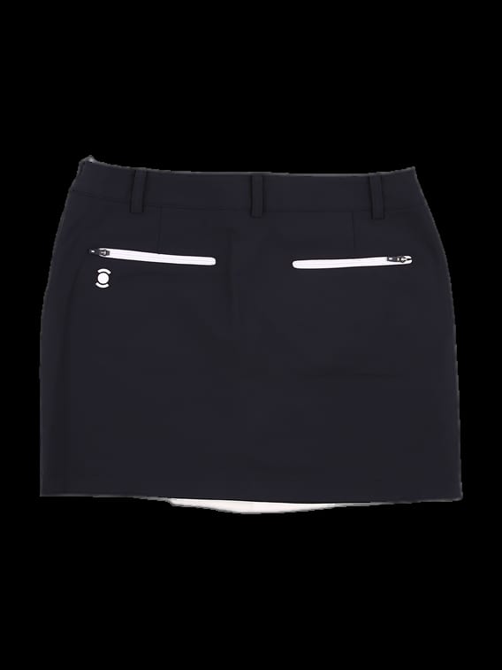 블랙/화이트 배색 미니 스커트