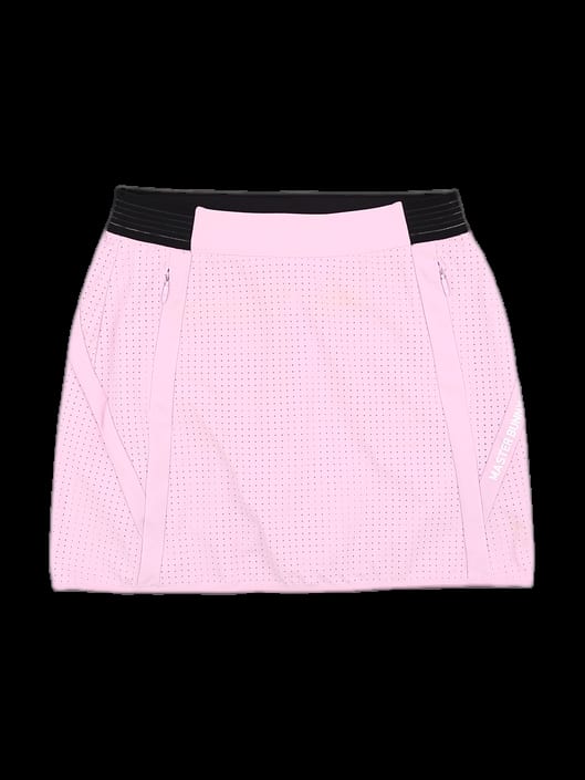 핑크 펀칭 원단 로고 스커트