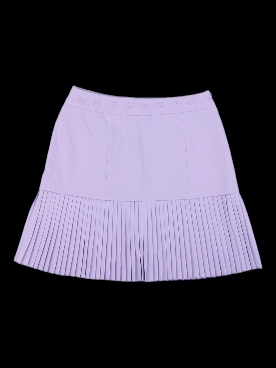 연보라 플리츠 믹스 스커트
