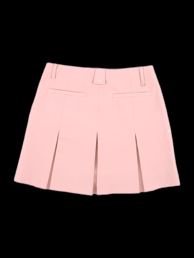 핑크 솔리드 플리츠 스커트