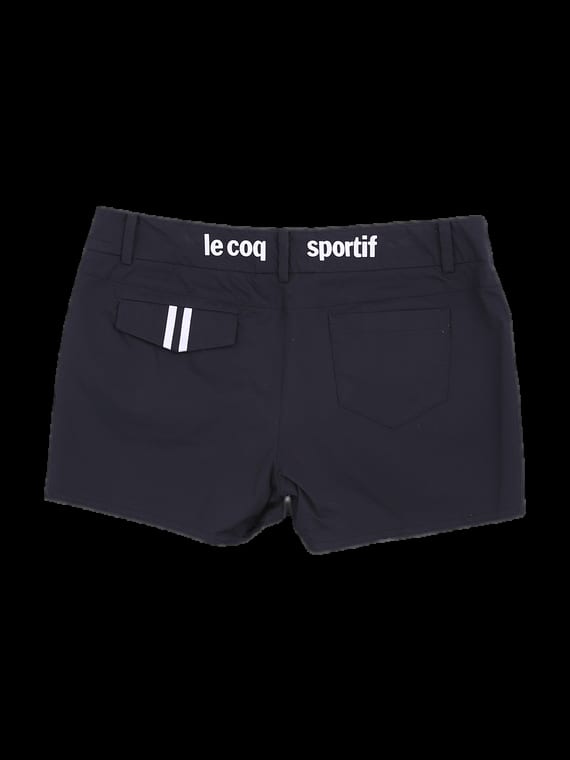 블랙 솔리드 로고 포인트 반바지