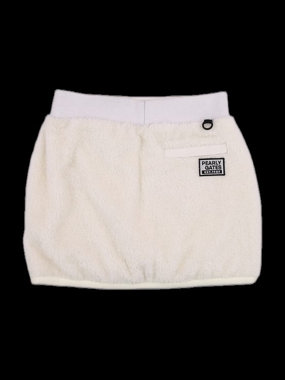 아이보리 플리스 로고 밴딩 스커트