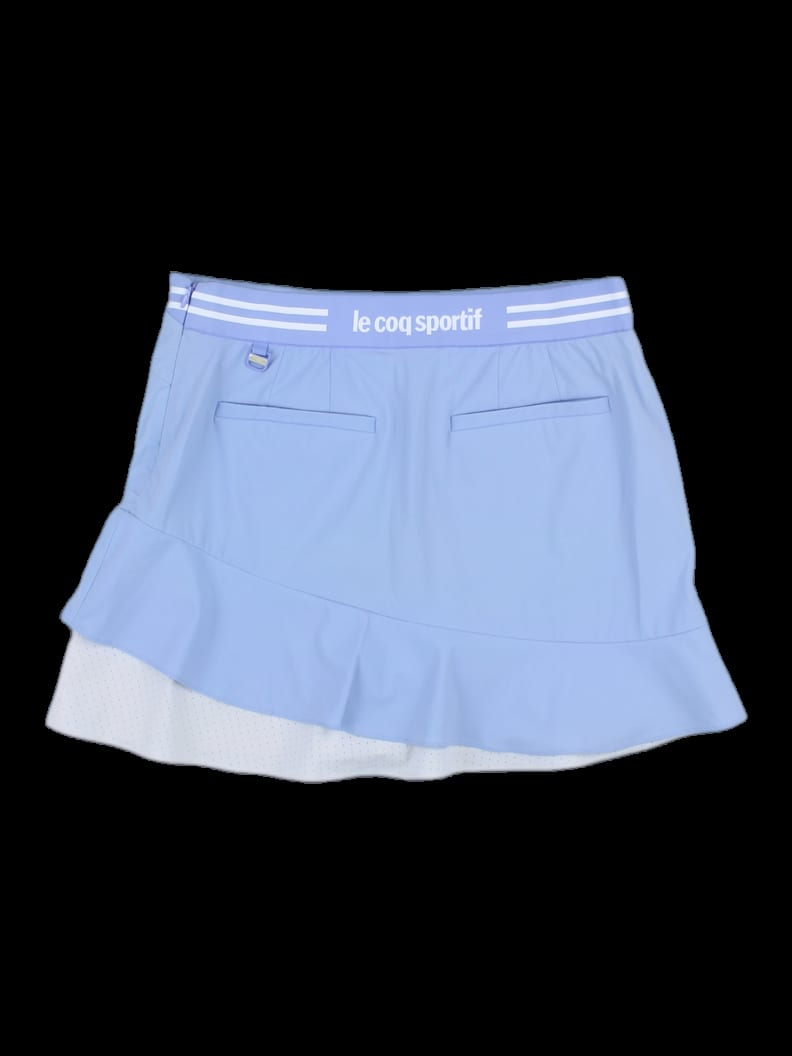 블루 티어드 플레어 스커트