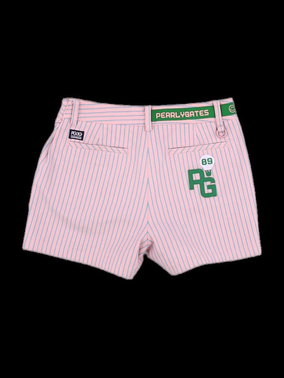 핑크 스트라이프 로고 포인트 반바지