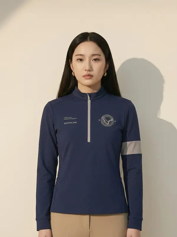 네이비 하프집업 긴팔 티셔츠