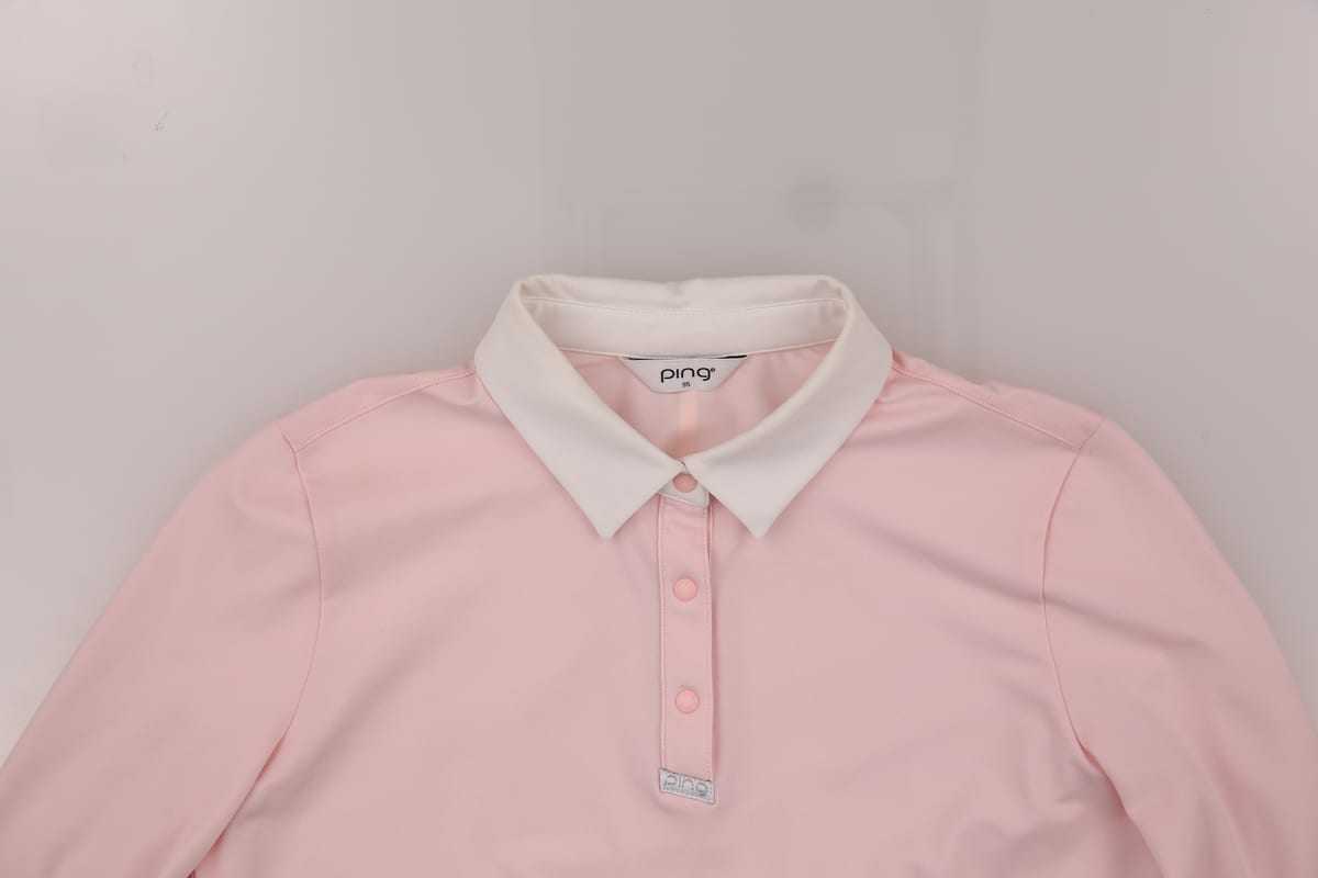 카라 배색 긴팔 티셔츠