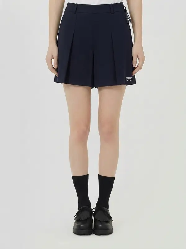 블랙 듀베티카 로고 플리츠 반바지