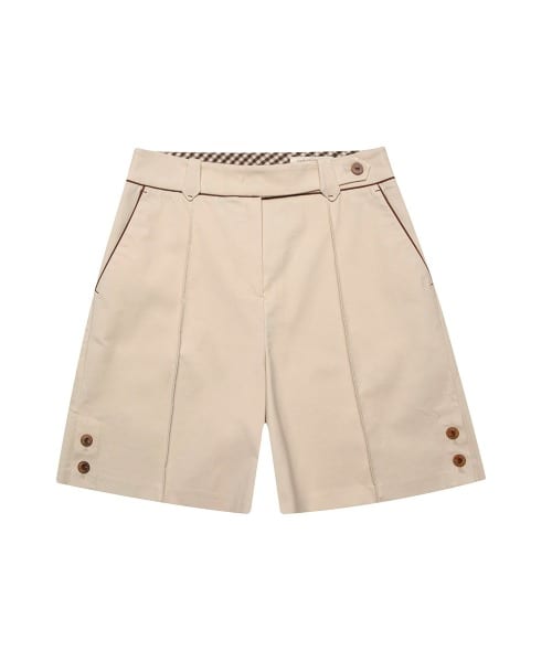 클래식 핀턱 하프팬츠(BEIGE)