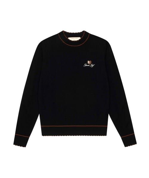 스칼럽 라운드넥 풀오버(BLACK)