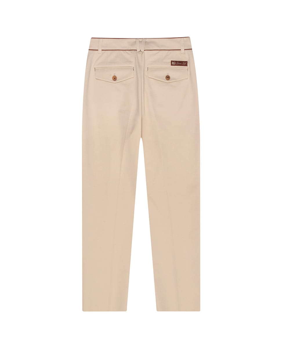 자수포인트 핀턱 팬츠 우먼(BEIGE)
