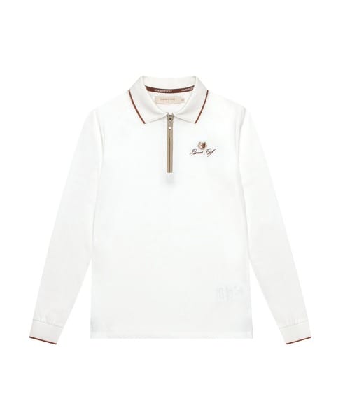 카라 하프 집업 티셔츠 우먼(WHITE)