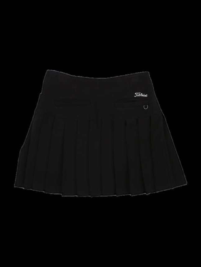 블랙 배색 포인트 플리츠 미니 스커트